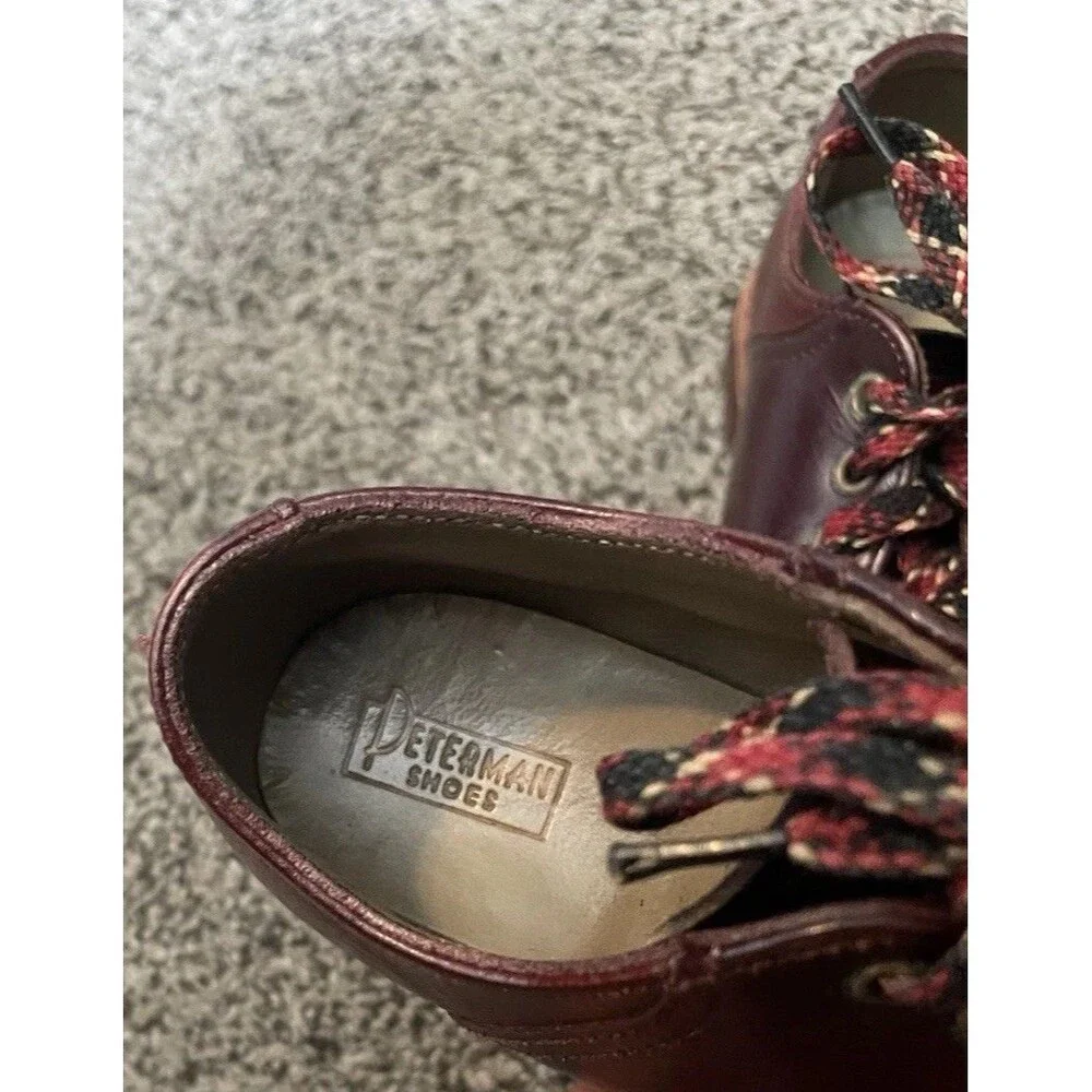 Vintage Peterman Shoes Burgundy Leather Toddler Oxford 6.5T Lace Up